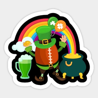 Rainbow Football Gnome St. Patrick's Day Sticker